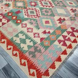 Kilim Rug Multicolour, Handmade Artisan Afghan Turkish Navajo Natural Wool 294x202 cm - thumbnail 2