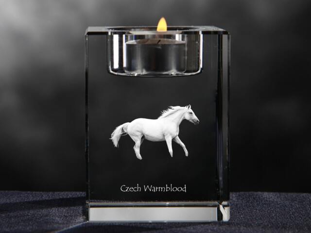 Czech Warmblood - Crystal Candlestick With Horse, Souvenir, Decoration, Limited Edition, Collection - image 1