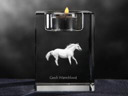 Czech Warmblood - Crystal Candlestick With Horse, Souvenir, Decoration, Limited Edition, Collection - thumbnail 1