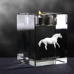 Czech Warmblood - Crystal Candlestick With Horse, Souvenir, Decoration, Limited Edition, Collection - thumbnail 3