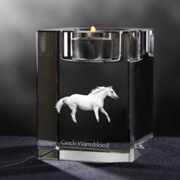 Czech Warmblood - Crystal Candlestick With Horse, Souvenir, Decoration, Limited Edition, Collection - thumbnail 2