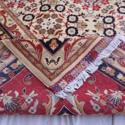 13x19 Ft Extra Large Afghan Rug, Hand Knotted Wool Area Oriental Beige Red Natural Dyes Living Room Dining Table Carpet - thumbnail 4