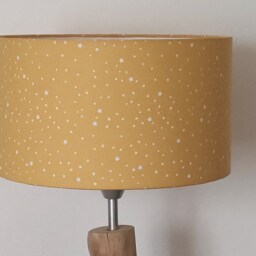 Lampshade - Pendant Light Tube Lamp Or Wall Sconce in Yellow Fabric With Star Patterns Ideal Gift For A Newborn, Birthday, Christmas, Baby - thumbnail 3