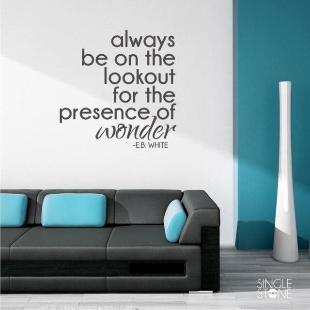 Presence Of Wonder Wall Decal Quote E.b. White - Vinyl Words Custom Home Decor - image 1