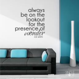 Presence Of Wonder Wall Decal Quote E.b. White - Vinyl Words Custom Home Decor - thumbnail 1