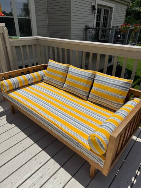 Outdoor Daybed Bolster Like Sunbrella Fabric Waterproof Sun Proof Pillow 6 Pieces Set Twin Size Loveseat Mattress Cover Uv - image 1