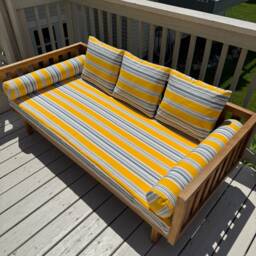 Outdoor Daybed Bolster Like Sunbrella Fabric Waterproof Sun Proof Pillow 6 Pieces Set Twin Size Loveseat Mattress Cover Uv - thumbnail 3