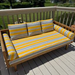 Outdoor Daybed Bolster Like Sunbrella Fabric Waterproof Sun Proof Pillow 6 Pieces Set Twin Size Loveseat Mattress Cover Uv - thumbnail 2
