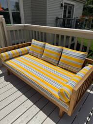 Outdoor Daybed Bolster Like Sunbrella Fabric Waterproof Sun Proof Pillow 6 Pieces Set Twin Size Loveseat Mattress Cover Uv - thumbnail 1