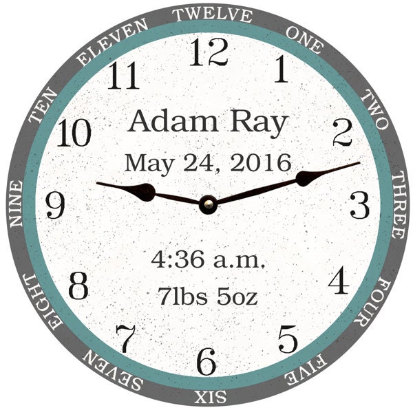 Personalized Baby Clock - Choose Your Color & Size For A Custom Fit - image 1