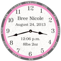 Personalized Baby Clock - Choose Your Color & Size For A Custom Fit - thumbnail 3