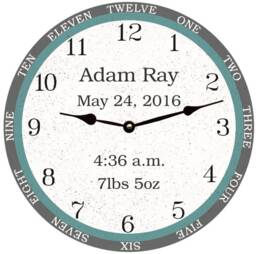 Personalized Baby Clock - Choose Your Color & Size For A Custom Fit - thumbnail 1