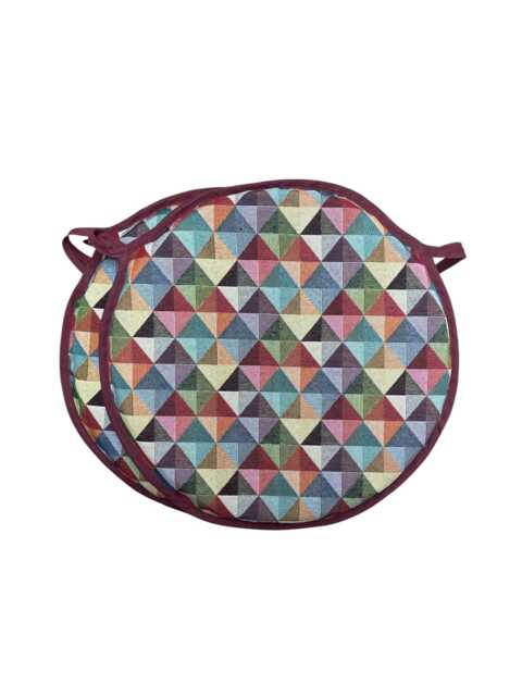 "Set Of 2 Big Holland Tapestry Bistro/Round/Garden/Kitchen/Patio Seat Pads Available in 3 Sizes 12"" 14"" 16" - image 1