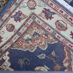 3x4 Navy Blue Afghan Geometric Area Rug Soft Pile Wool Handmade Rug, Oriental Boho Contemporary Door Mat, Bathroom, Home Decor - thumbnail 4