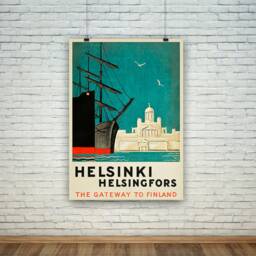 Helsinki Print Vintage Finland Helsingfors Travel Poster - thumbnail 2
