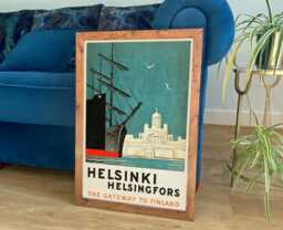 Helsinki Print Vintage Finland Helsingfors Travel Poster - thumbnail 1