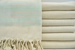 "Turkish Towel, Mint Green Striped Towel, 40""x67"