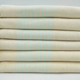 "Turkish Towel, Mint Green Striped Towel, 40""x67" - thumbnail 2