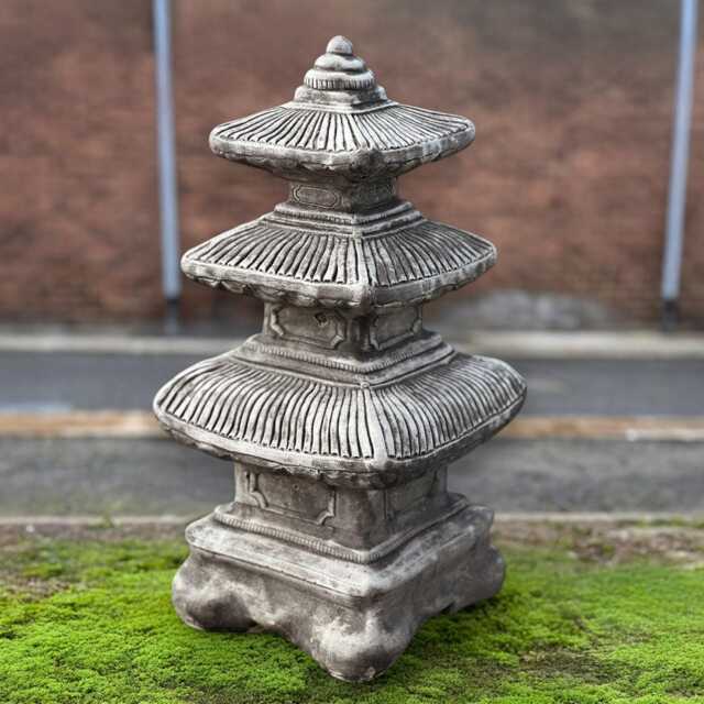 Japanese Pagoda Statue Concrete Sculpture Asian Temple Figurine Stone Outdoor Garden Decor Handmade Zen Art Lover Gift - image 1
