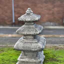 Japanese Pagoda Statue Concrete Sculpture Asian Temple Figurine Stone Outdoor Garden Decor Handmade Zen Art Lover Gift - thumbnail 3