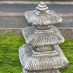 Japanese Pagoda Statue Concrete Sculpture Asian Temple Figurine Stone Outdoor Garden Decor Handmade Zen Art Lover Gift - thumbnail 2