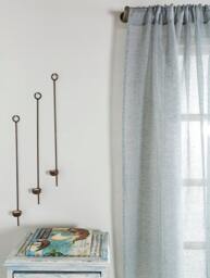Linen Curtain-Curtain Grey Blue Curtain-Linen Sheer Panel - Drapes-Window Treatment - Rod Pocket - 4''(10cm-Width 67'' - 170cm X Custom Length - thumbnail 3