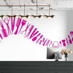 Hair Salon Decor Tools Vinyl Wall Decal T132 - thumbnail 3