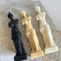 Venus Statue Candle - Soy Wax Classical Sculpture Decor, Feminine Art Home Accent - thumbnail 3