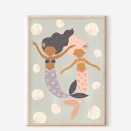Mermaid & Shell Themed Prints For A Nursery, Little Girls Room Or Playroom. - Prints Only - thumbnail 3