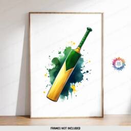 Personalised Cricket Poster Set - 3 Prints - Boys Bedroom Decor Kids Room Wall Art Cricketer Artwork Custom Teen Gifts Green - thumbnail 3