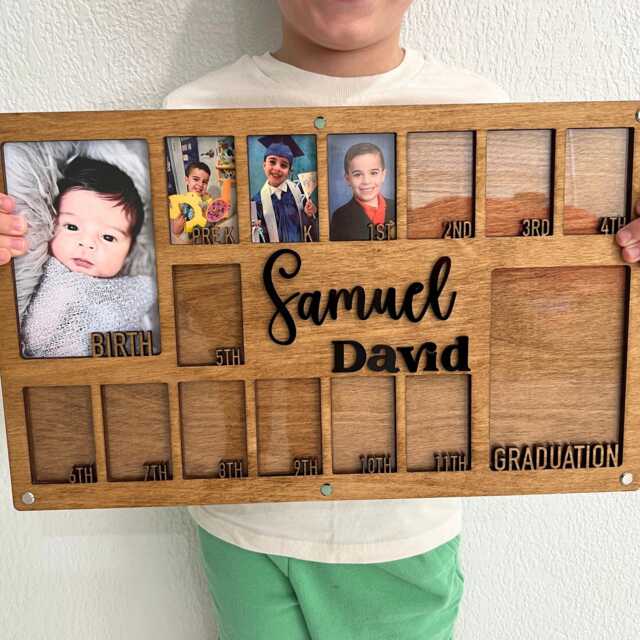 Custom School Picture Frame, Birth-12 Prek-12 Photo Personalized Years Graduation & Frame - image 1