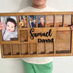 Custom School Picture Frame, Birth-12 Prek-12 Photo Personalized Years Graduation & Frame