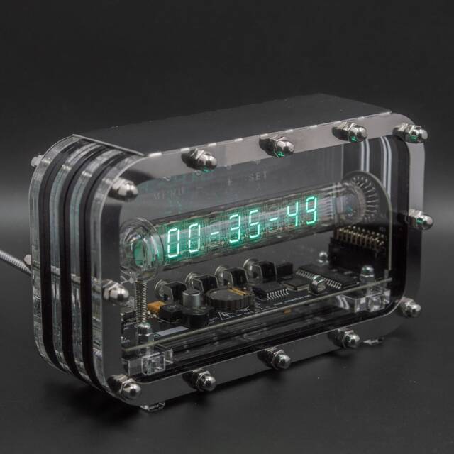Iv-18 Vfd Nixie Tube Clock - Vacuum Desk Clock, Steampunk Retro Gift, Divergence Meter, 100% Assembled - image 1