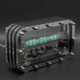 Iv-18 Vfd Nixie Tube Clock - Vacuum Desk Clock, Steampunk Retro Gift, Divergence Meter, 100% Assembled - thumbnail 1