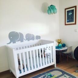 Elephant Family Baby & Mom Wall Decal Vinyl Sticker Nursery - thumbnail 1