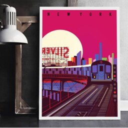 Nyc Subway Art Print Queensboro Illustration, New York Home Decor - thumbnail 3