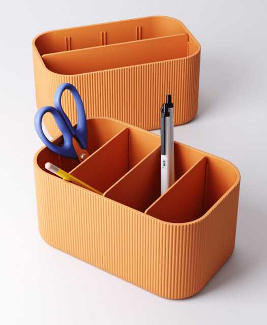 Modular Desk Organiser Desktop Storage Box Modern Office 3D Printed Stationery Holder - image 1