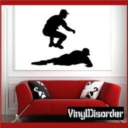 Baseball Sliding Vinyl Wall Decal Or Car Sticker - Baseballst004Et - thumbnail 1