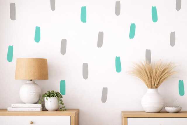 Modern Paint Stroke Wall Decals - Brush Stickers Abstract Decor Nursery Peel & Stick Vinyl - image 1