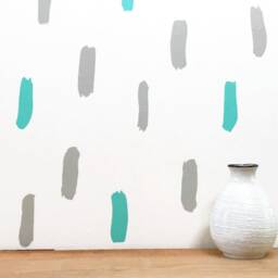 Modern Paint Stroke Wall Decals - Brush Stickers Abstract Decor Nursery Peel & Stick Vinyl - thumbnail 2