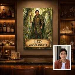 Personalised Woodland Elf Canvas From Photo, Custom Name & Text Wall Decor Birthday Present For Fantasy Fan - thumbnail 3