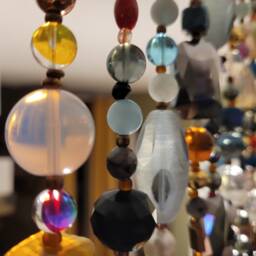 Handmade Bead Curtain Bohemian Eclectic Home Decor, Unique Showpiece 18Wx32L - thumbnail 1