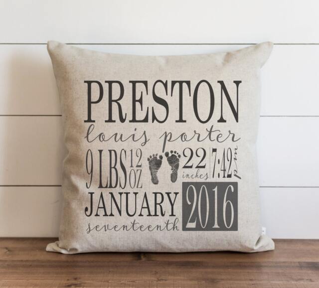 Birth Announcement Pillow Cover/Personalized Baby Gifts Nursery Decor New Gift Baby Stat /Custom - image 1