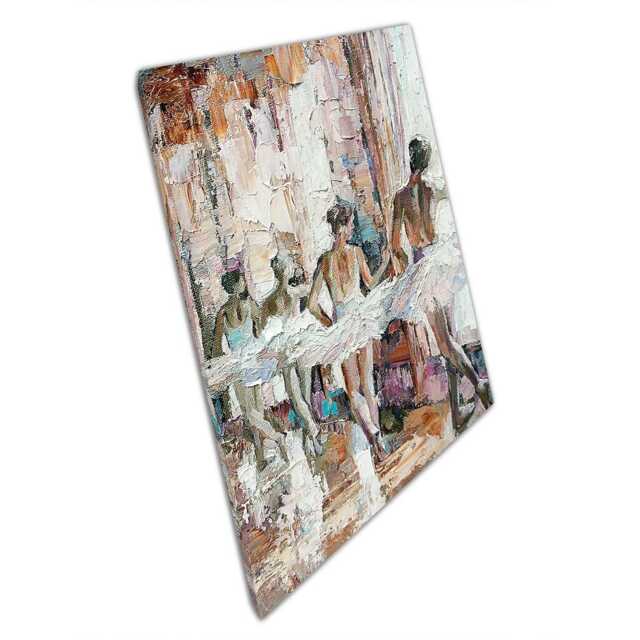 Young Ballerinas Oil Painting Canvas Print White Dresses Dance Art For Home Office Decor - image 1