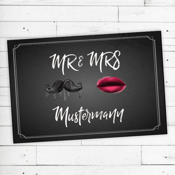 "Floor Mat Personalized With Name ""Mr & Mrs" - image 1