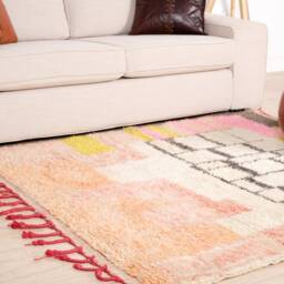 Pink Boujaad Rug, Authentic Moroccan Rug 5x6 Ft - thumbnail 3
