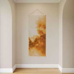 Orange Smoke Tapestry - Wall Hanging Unique Art - thumbnail 2