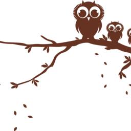 Owls On Branch Vinyl Wall Decal - Kids Nursery Decor - thumbnail 2