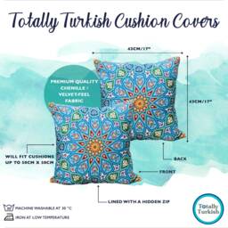 Handmade Mediterranean Cushion Cover Boho Decor Pillow - 43cm - thumbnail 2