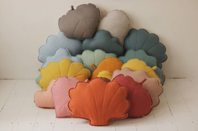 "Linen Shell Pillow ""Papaya" - image 1